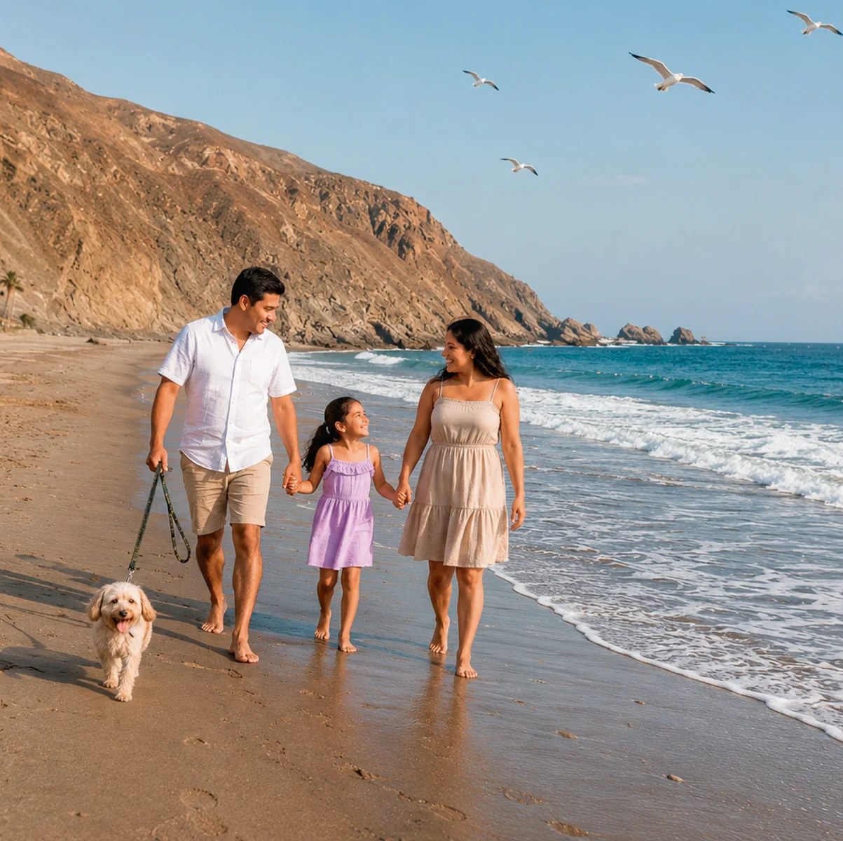 Familia disfrutando de la playa San Pedro en Chilca
